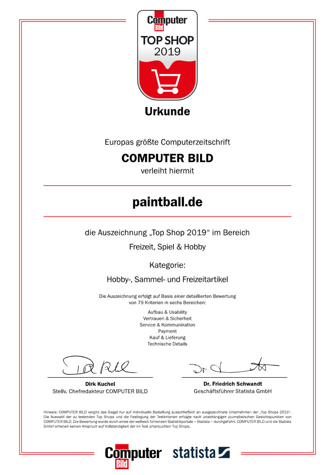 ComputerBild Top Shop 2019 Urkunde